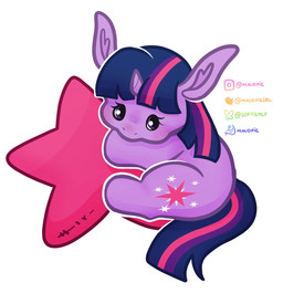 blush chibi female feral horn hug looking_at_viewer plushie simple_background solo star stitch_(sewing) audreen friendship_is_magic hasbro my_little_pony mythology twilight_sparkle_(mlp) equid equine mammal mythological_creature mythological_equine unicorn absurd_res hi_res