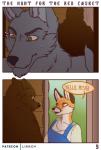 2019 absurd_res anthro bear brown_body brown_fur canid canine canis clothing comic dialogue digital_media_(artwork) english_text fox fur hi_res lirkov male mammal open_mouth red_fox text true_fox ursine wolf