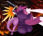 3_fingers 3_toes 4_ears animal_genitalia animal_penis anthro areola artificial_feathers artificial_wings balls big_balls big_breasts big_penis big_tail black_balls black_body black_breasts black_ears black_feathers black_penis black_sclera bodily_fluids breasts chainsaw claws crazy_eyes cum cumshot destruction ejaculation equine_genitalia equine_penis excessive_cum excessive_genital_fluids excessive_milk feather_hair feathered_wings feathers feet finger_claws fingers fire fire_background forest_fire genital_fluids genitals gynomorph gynomorph_anthro hair huge_balls huge_breasts huge_penis hyper hyper_balls hyper_breasts hyper_genitalia hyper_penis insane intersex intersex_anthro lactating mechanical_arm milk multi_ear nipples non-mammal_balls non-mammal_breasts non-mammal_ears non-mammal_hair non-mammal_lactation non-mammal_nipples nude nude_anthro nude_gynomorph open_mouth penis pink_areola pink_body pink_claws pink_ears pink_eyes pink_feathers pink_hair pink_nipples pink_penis pink_scutes pink_tail pink_tongue power_tool projectile_cum projectile_lactation pseudo_hair puffy_nipples screaming scutes sharp_teeth sky solo standing star starry_sky tail teeth toe_claws toes tongue tools vein veiny_penis winged_arms wings nightmare-arts sherri_(hazardoushazie) avali avian hi_res signature gynomorph_(lore)