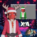 3d_modeling antlers black_hair christmas_clothing christmas_headwear clothing fur hair hat headgear headwear holidays horn red_body red_fur red_nose santa_hat tan_body tan_fur vrchat_model xca zgf_art christmas vrchat vtuber toggle_(toggle) kangaroo macropod mammal marsupial 1:1 2024 3d_(artwork) digital_media_(artwork)