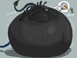 2013 4:3 alien alien_(franchise) anthro belly big_belly bodily_fluids bodily_noises close_to_bursting creaking cross-popping_vein dark_body dark_skin de-flator dialogue different_sound_effects forced hi_res hose hose_in_butt hose_inflation huge_belly hyper hyper_belly iconography immobile inflation inflation_fetish liquid_inflation lying male on_front onomatopoeia pop_(sound_effect) pressure_gauge rumbling_stomach solo sound_effects sweat text water_inflation xenomorph