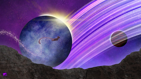 ambiguous_gender detailed_background feral light planet planet_rings solo space star sun sunlight tail nanocurry nintendo pokemon generation_1_pokemon legendary_pokemon mammal mew_(pokemon) pokemon_(species) 16:9 2021 4k absurd_res digital_drawing_(artwork) digital_media_(artwork) hi_res shaded wallpaper widescreen