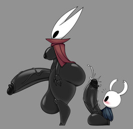 2_horns 5_fingers areola balls big_balls big_breasts big_butt big_penis biped black_areola black_balls black_breasts black_butt black_eyes black_glans black_nipples black_penis blush bodily_fluids breasts butt cloak clothing duo erection fingers genital_fluids genitals glans grey_background gynomorph horn huge_balls huge_butt huge_penis humanoid_genitalia humanoid_penis hyper hyper_balls hyper_genitalia hyper_penis intersex looking_at_another male motion_lines nipples penis precum side_view simple_background standing vein metuloser404 hollow_knight_(franchise) team_cherry hornet_(hollow_knight) the_knight_(hollow_knight) arthropod vessel_(species) 2025 absurd_res hi_res brother_(lore) brother_and_sister_(lore) half_brother_(lore) half_sister_(lore) sibling_(lore) sister_(lore)