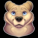 anthro blue_eyes detailed_fur detailed_shading feral fur male solo sticker yellow_body yellow_fur emerettart bear mammal 1:1 alpha_channel detailed digital_media_(artwork) headshot_portrait portrait shaded