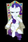 angry anklet blue_eyes bracelet chair eyelashes female feral fur furniture gem hair horn jewelry purple_hair simple_background solo throne transparent_background navitaserussirus friendship_is_magic hasbro my_little_pony mythology rarity_(mlp) equid equine mammal mythological_creature mythological_equine unicorn alpha_channel