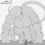 anthro anus balls big_balls big_muscles big_penis butt duo erection genitals glans growth horn huge_balls huge_muscles huge_penis hyper hyper_genitalia hyper_penis macro male muscle_growth muscular muscular_male nude penis shake mylife42 mythology dragon mammal mouse murid murine mythological_creature mythological_scalie rodent scalie 1:1 2024 absurd_res hi_res monochrome