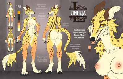 4_toes 5_fingers anthro areola arm_tuft big_butt black_claws black_nose breasts brown_body brown_ears brown_eyebrows brown_fur brown_fur_markings brown_spots brown_stripes butt butt_heart cheek_tail claws countershade_fur countershade_torso countershading curvy_figure eyebrows fangs feet female fingers front_and_back front_view fur genitals gloves_(marking) gradient_body gradient_fur grey_background head_tuft leg_markings long_tail markings medium_breasts multicolored_body multicolored_fur multicolored_tail nipples nude open_mouth orange_body orange_eyes orange_fur paws pink_areola pink_genitals pink_nipples pink_tongue pose rear_view shoulder_tuft simple_background socks_(marking) solo spots spotted_body spotted_fur spotted_markings spotted_tail standing stripes tail tail_markings tail_tuft teeth text thick_thighs toes tongue tuft two_tone_body two_tone_fur vulva white_body white_fur white_sclera wide_hips yellow_body yellow_fur tofuka_hirose linda_(acidonix) borzoi borzopard canid canine canis cheetah domestic_dog felid feline hunting_dog hybrid mammal sighthound absurd_res hi_res model_sheet