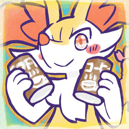 ambiguous_anthro ambiguous_gender anthro biped border can closed_smile container food front_view holding_can holding_coffee holding_container holding_object looking_at_viewer mouth_closed object_in_tail outline shrimp_(food) smile solo tail text annyui0611 nintendo pokemon braixen canid generation_6_pokemon mammal pokemon_(species) 1:1 2025 bust_portrait digital_drawing_(artwork) digital_media_(artwork) english_text hi_res japanese_description japanese_text portrait translated translated_description