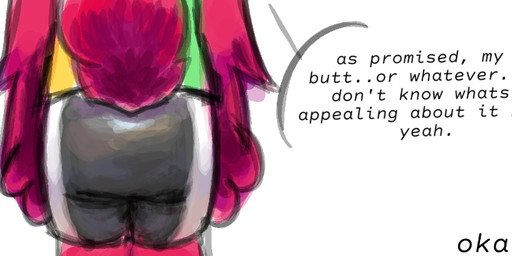 angrygrapes anthro butt butt_focus flamethrower(angrygrapes) male solo text goo_creature english_text sketch