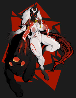 5_fingers abs anthro areola big_areola big_breasts biped breasts cross cross_ear_piercing cross_ear_ring cross_piercing duo ear_piercing ear_ring female female_anthro feral fingers fur fur_markings genitals gold_(metal) gold_jewelry hair hooves inverted_cross jewelry markings mask mostly_nude nipples piercing pose red_eyes red_markings ring_piercing thick_thighs vulva wearing_mask white_body white_fur white_hair simpleesteban cult_of_the_lamb league_of_legends massive_monster_(studio) riot_games tencent kindred_(lol) lamb_(lol) red_crown_(cult_of_the_lamb) wolf_(lol) bovid caprine mammal 2024 absurd_res colored digital_drawing_(artwork) digital_media_(artwork) full-length_portrait hi_res pinup portrait shaded