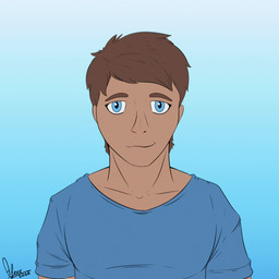 blep blue_clothing blue_footwear blue_shirt blue_shoes blue_sneakers blue_topwear bottomwear brown_body brown_bottomwear brown_clothing brown_fur brown_pants clothing ear_expansion expansion feral footwear fur fur_growth gradient_background growth human_to_feral looking_at_viewer male pants pink_inner_ear pink_nose question_mark shirt shoes shrinking simple_background size_transformation sneakers solo species_transformation tongue tongue_out topwear transformation white_body white_fur spirit_dancer domestic_ferret mammal mustelid musteline true_musteline weasel 1:1 2026 2d_animation animated digital_drawing_(artwork) digital_media_(artwork) english_description flat_colors signature nonbinary_(lore)