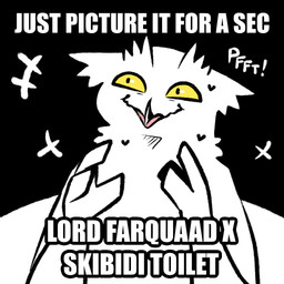 3_fingers anthro beak biped black_background feathers fingers heart_symbol humor laugh male onomatopoeia open_mouth open_smile simple_background smile solo sound_effects text white_body white_feathers white_text yellow_eyes rozalid dreamworks shrek_(series) skibidi_toilet lord_farquaad scandiowlcus avian bird horned_owl owl snowy_owl true_owl 1:1 digital_media_(artwork) english_text hi_res meme