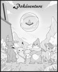 4:5 ambiguous_gender buizel canid canine comic cover_art eeveelution feral forest fur generation_1_pokemon generation_2_pokemon generation_4_pokemon grass greyscale group hi_res mammal monochrome mountain mustelid nintendo path pikachu plant pokemon pokemon_(species) rodent s2-freak tree umbreon vulpix