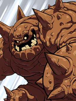 biped black_sclera brown_body brown_spikes clay leaning leaning_forward male male_humanoid missing_tooth mud not_furry nude nude_ambiguous nude_humanoid open_mouth solo standing tan_eyes tan_teeth teeth rongs1234 batman_(series) dc_comics clayface clay_creature clay_humanoid elemental_creature elemental_humanoid humanoid 2026 3:4 dated hi_res signature