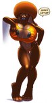 afro anthro big_breasts breasts clothed clothing dialogue female gideon huge_breasts lagomorph leporid mammal rabbit solo