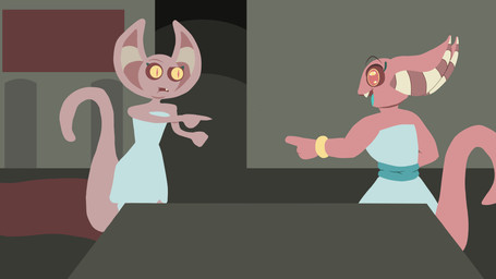 anthro apode blue_tongue clothed clothing cute_fangs dress duo eyelashes fangs female fingers gesture hand_gesture humor legless pink_body pink_skin pointing pointing_at_another pupils red_eyes serpentine slit_pupils snake_eyes teeth tongue yellow_eyes ragnars_rock marvel spider-man_(series) spider-man_pointing_at_spider-man kanara bruguadeh_snake draconcopode naga reptile scalie snake 16:9 absurd_res digital_media_(artwork) hi_res meme widescreen