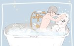 anthro bathing bathing_together bathtub duo fur grey_hair hair male male/male nipples nude pecs white_body white_fur 501atvq1 mihoyo zenless_zone_zero von_lycaon wise_(zenless_zone_zero) canid canine canis human mammal wolf hi_res