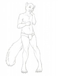 anthro blush briefs clothing male simple_background solo tighty_whities underwear white_briefs white_clothing white_underwear deathjingle mammal mustelid musteline stoat true_musteline weasel