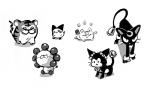 ambiguous_gender beady_eyes beta_design eyes_closed feral high-angle_view smile solo whiskers pepegle beta_pokemon_games nintendo pokemon pokemon_gold_beta berurun beta_pichu beta_pokemon_(species) beta_porygon2 felid ko-nya kotora mammal pokemon_(species) rinrin_(pokemon_gold_beta) monochrome multiple_images