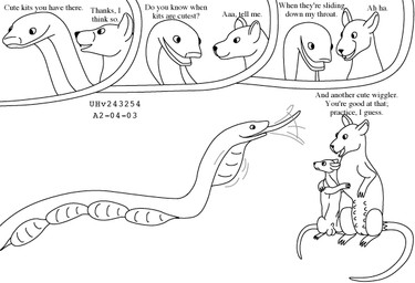 4_panel_comic abdominal_bulge age_difference animal_genitalia bad_parenting balls dark_humor dialogue female feral feral_pred feral_prey feral_vore forced frown fur genitals head_first humor larger_pred male male/male multiple_prey nervous nipples open_mouth oral_vore scared_prey sheath simple_background sitting size_difference smile struggling struggling_prey swallowing tail talking_to_pred unwilling_prey vore white_background willing_pred young young_prey urbanhermit mammal murid murine rat reptile rodent scalie snake 2002 black_and_white monochrome mother_(lore) parent_(lore) son_(lore)