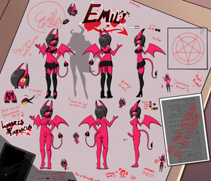 areola autograph balls bedroom_eyes black_areola black_bottomwear black_clothing black_footwear black_hair black_high_heels black_legwear black_miniskirt black_nipples black_panties black_skirt black_thigh_highs black_underwear blush bottomwear breasts bulge butt character_signature chibi cigarette cleavage_cutout clothing collarbone crop_top cutout enochian erection eyelashes feet file file_folder flaccid footwear foreskin garter_belt garter_straps genitals glans glowing glowing_eyes group gynomorph hair hair_over_eye high_heels holding_cigarette holding_object horn intersex kiss_mark legwear lgbt_pride membrane_(anatomy) membranous_wings midriff miniskirt narrowed_eyes navel nipples nude occult_symbol off/on pansexual_pride_colors panties panty_bulge penis pentacle photo pink_glans pride_colors red_body red_skin seductive shirt shoes silhouette skirt smile smiling_at_viewer soles spade_tail stockings summoning_circle symbol tail text thigh_highs topwear transgender_pride_colors under_boob underwear wings yellow_sclera lunaris_parukia helluva_boss emily_(lunaris_parukia) fan_character verosika_mayday demon humanoid succubus 2025 absurd_res digital_media_(artwork) hi_res model_sheet trans_(lore) trans_woman_(lore)