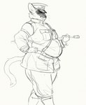 anthro belly big_belly boots clothing footwear hat headgear headwear male military military_cap military_uniform moobs overweight overweight_male sash shoes solo thick_thighs uniform victorian wide_hips cettus whaleoil1 karras_lafontaine domestic_cat felid feline felis mammal siamese