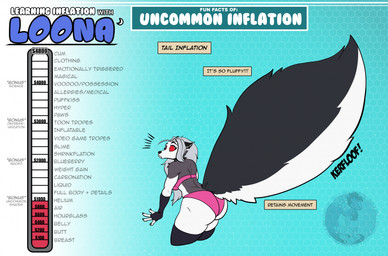 alternative_fashion anthro back_boob big_tail black_clothing black_ears black_eyebrows black_fingerless_gloves black_gloves black_handwear black_legwear black_nose black_tail blue_background bra breasts butt clothing donation_drive ear_piercing expansion eyebrows eyelashes female fingerless_gloves gloves goth grey_body grey_hair hair handwear huge_tail hyper hyper_tail inflation legwear logo looking_at_own_tail looking_at_tail looking_back looking_back_at_self multicolored_body onomatopoeia panties piercing pink_bra pink_clothing pink_panties pink_underwear rear_view red_sclera simple_background solo sound_effects tail tail_expansion text thick_thighs two_tone_body two_tone_tail underwear white_body white_eyes white_inner_ear white_tail tuzzleton hellaverse helluva_boss mythology loona_(helluva_boss) canid canid_demon canine demon hellhound mammal mythological_canine mythological_creature 2026 artist_logo colored digital_media_(artwork) english_text flat_colors hi_res portrait three-quarter_portrait