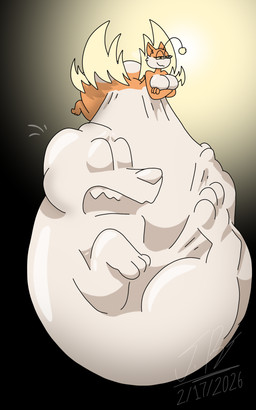 abdominal_bulge antennae_(anatomy) anthro belly big_belly big_breasts big_butt bloated breasts butt curvy_figure duo eyelashes featureless_breasts female feral flying huge_belly huge_breasts hyper hyper_belly insect_wings looking_at_viewer nude orange_body overweight simple_background size_difference smaller_female smaller_pred smile smug smug_face solo_focus thick_thighs voluptuous voluptuous_anthro voluptuous_female vore wide_hips wings jayme_universe canid canine fairy fox mammal absurd_res digital_media_(artwork) hi_res