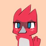 anthro beak chibi feathers looking_at_viewer male simple_background solo sclyre boy_kisser_(meme) avio_(avioylin) avian bird 1:1 headshot_portrait hi_res meme portrait