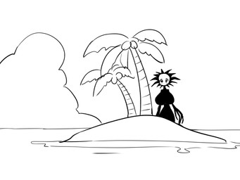 big_breasts biped blush blush_lines breasts eyebrows featureless_breasts female fingers front_view not_furry nude nude_female outside plant simple_background solo tree white_background ab_fr_tn fish!_(game) sunman_(fish!) humanoid monster 2026 4:3 digital_media_(artwork) hi_res monochrome
