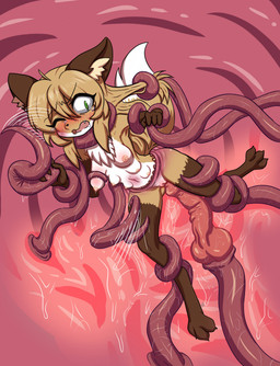 asphyxiation bodily_fluids breasts brown_body brown_fur choking crying digitigrade dipstick_tail drooling eyebrow_through_hair eyebrows female flesh_wall fluffy fluffy_chest forced fur genitals gloves_(marking) green_eyes hair leg_markings markings multi_breast nipples one_eye_closed penetration penis_tentacles pink_background pulling_hair rape ryona saliva sex simple_background socks_(marking) solo tail tail_markings tears tentacle_in_vagina tentacle_penetration tentacle_rape tentacle_sex tentacles touching_hair translucent translucent_hair vaginal vaginal_penetration vulva white_body white_fur conditional_dnp euforia averi_(fiddleafox) canid canine fox mammal red_fox true_fox digital_media_(artwork) hi_res