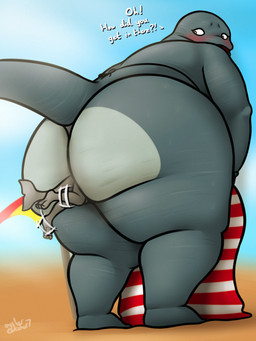 accidental_vore anal anal_vore anthro anthro_pred anthro_prey beach blush butt carpet duo female female_pred grey_body grey_tail male male_prey shark_tail tail vore oystercatcher7 aquatic baleen_whale cetacean fish mammal shark whale 2025 hi_res