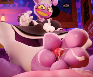 3_toes 4_fingers anthro big_feet blush bodily_fluids clothed clothing cum cum_on_feet cumshot duo ejaculation erection erection_under_clothing feet fingers foot_fetish foot_play footjob genital_fluids genitals gloves handwear huge_feet humanoid_genitalia humanoid_penis legwear maid_uniform male male/male penile penis penis_between_feet precum precum_through_clothing purple_body sex smile teeth toes two-footed_footjob uniform wet wet_clothing yellow_sclera yellow_teeth nouvaera glitch_productions the_amazing_digital_circus jax_(tadc) humanoid lagomorph leporid mammal rabbit 3d_(artwork) absurd_res digital_media_(artwork) hi_res