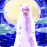 biped feral moon night outside solo white_body bittecompany gamba_no_bouken gamba_no_bouken_(series) noroi mammal mustelid musteline true_musteline weasel 1:1 2019 low_res