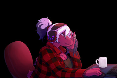anthro big_breasts breasts chair claws clothed clothing computer_mouse container cup dreadlocks electronics female freckles furniture hair headgear headphones highlights_(coloring) holding_object keyboard open_clothing open_shirt open_topwear shirt simple_background sitting solo table topwear transparent_background white_hair cdepraxis shade_of_us sylvilla_(shades_of_us) allosauroid carcharodontosaurid dinosaur giganotosaurus hybrid ornithischian prehistoric_species reptile saurischian scalie stegosaurian stegosaurus theropod thyreophoran alpha_channel digital_media_(artwork) hi_res