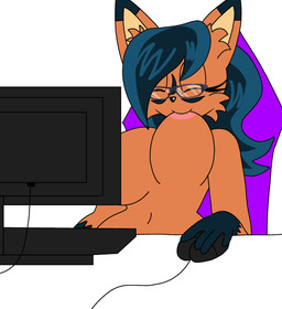 anthro areola big_breasts black_hair black_nose bodily_fluids breast_play breast_suck breastfeeding breasts brown_body chair computer computer_mouse electronics eyes_closed eyewear female fur furniture gaming glasses green_eyes hair huge_breasts keyboard lactating nipple_fetish nipple_play nipple_suck nipples nude playing_video_game self_suckle simple_background sitting smile solo sucking wearing_glasses weebmochi69 archie_comics sega sonic_the_hedgehog_(archie) sonic_the_hedgehog_(comics) sonic_the_hedgehog_(series) titty_sucking_method nicole_the_lynx digital_creature felid feline lynx mammal absurd_res digital_media_(artwork) hi_res meme