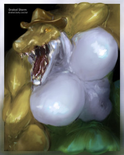 big_muscles big_pecs bodily_fluids clothing cowboy_hat glowing glowing_eyes hat headgear headwear huge_muscles huge_pecs male muscular muscular_male open_mouth pecs pupils saliva sharp_teeth slit_pupils solo teeth yellow_eyes drakei glitch_productions the_amazing_digital_circus evil_gummigoo_(tadc) gummigoo_(tadc) crocodilian reptile scalie hi_res
