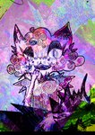 anthro female fur open_mouth pink_body pink_fur solo surrealism naircat domestic_cat felid feline felis mammal 2013 bust_portrait colorful_theme portrait
