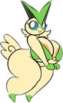 anthro barely_visible_nipples big_breasts big_butt breasts butt butt_wings eyewear female glasses huge_breasts nipples pokemorph solo thick_thighs unusual_wing_placement wings flowsie nintendo pokemon fan_character generation_5_pokemon legendary_pokemon pokemon_(species) victini hi_res