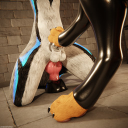 anal anal_penetration animal_genitalia animal_penis anthro anthro_on_anthro anthro_penetrated arm_warmers armwear ball_gag balls basement bdsm biped black_body black_fur bodily_fluids bondage bound brown_body brown_fur canine_genitalia canine_penis chain chained chained_cuffs chair chastity_cage chastity_device claws clothed clothing cum cum_drip cum_dripping_from_penis cum_on_penis depth_of_field dildo dildo_insertion dildo_sitting dominant dripping dungeon duo erection feet foot_fetish foot_focus foot_on_penis foot_play fur furniture gag genital_fluids genitals grey_body grey_fur hair hindpaw inside kneeling knot latex latex_arm_warmers latex_armwear latex_clothing latex_legwear latex_thigh_highs legwear male male/male male_penetrated metal_chastity_cage multicolored_body nude on_chair open_mouth orgasm paws penetration penis reflection sex sex_toy sex_toy_insertion sitting sitting_on_chair slim slim_anthro slim_male slim_sub smile submissive submissive_male tail thigh_highs white_body white_fur dragonplayer blender_cycles dragonplayer_(character) rolen canid canine canis fox hybrid jex mammal rexouium 1:1 3d_(artwork) absurd_res blender_(artwork) digital_media_(artwork) hi_res