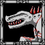 16-bit 1:1 ambiguous_gender back_spikes black_background border digital_media_(artwork) english_text eye_spots eyeless feral fossilbro grey_border grey_text headshot_portrait mammal monster number paws pixel_(artwork) portrait quadruped raised_paw red_spikes red_teeth scp-939 scp_foundation sharp_teeth side_view simple_background solo spikes spikes_(anatomy) spot_color standing teeth text