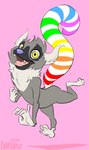 anthro happy lgbt_pride male multicolored_tail nude pride_color_body pride_color_fur pride_color_markings pride_color_tail pride_colors rainbow_pride_colors rainbow_symbol rainbow_tail simple_background six-stripe_rainbow_pride_colors solo tail animancer rajas lemur mammal primate ring-tailed_lemur strepsirrhine absurd_res hi_res