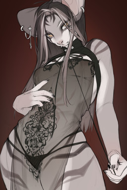 anthro areola biped breasts claws clothed clothed_anthro clothed_female clothing female fingers front_view hair looking_at_viewer navel nipples panties piercing simple_background solo standing underwear hudojishe ellie_(hudojishe) mammal mouse murid murine rodent 2026 digital_drawing_(artwork) digital_media_(artwork) hi_res