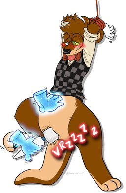 3_toes 5_fingers anthro bdsm black_nose blush bondage bottomless bound bow_tie brown_body brown_fur clothed clothing disembodied_hand duo featureless_crotch feet fingers fur ghost_hand hitachi_magic_wand hypnosis male mind_control null null_stimulation onomatopoeia ringed_eyes sex_toy simple_background solo_focus sound_effects submissive submissive_male text toes toony vibrator wand_vibrator white_background wide_crotch floebean vaniotter ghost mammal mustelid otter spirit 2020 digital_drawing_(artwork) digital_media_(artwork) hi_res