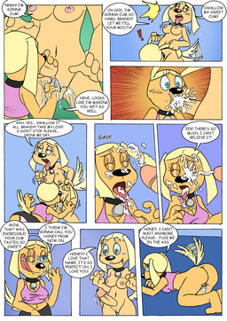 ahegao anthro big_breasts big_penis blue_eyes bodily_fluids bottomless breasts butt clothed clothed_sex clothing collar crop_top cum cum_in_mouth cum_inside cum_on_face cumshot dripping duo ear_pull ejaculation erection excessive_cum excessive_genital_fluids exclamation_point eyelashes fellatio female fingering fingering_partner fur genital_fluids genitals herm herm/female herm_penetrating humanoid_genitalia humanoid_penis intersex intersex/female intersex_penetrating leaking looking_pleasured nipples nude one_eye_closed open_mouth oral oral_penetration orgasm penetration penile penis presenting presenting_hindquarters profanity pussy_juice_leaking saliva saliva_string selfcest sex shirt simple_background square_crossover surprised tail tail_motion tailwag tan_body tan_fur text tongue tongue_out topwear vaginal vaginal_fingering vaginal_fluids vaginal_fluids_on_hand vulva darkyamatoman brandy_and_mr._whiskers disney brandy_harrington canid canine canis domestic_dog mammal comic english_text
