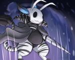 ambiguous_gender antennae_(anatomy) belly cloak clothing empty_eyes flower leaf male mask melee_weapon nail_(hollow_knight) plant simple_background solo sword tail weapon xilrayne hollow_knight mythology team_cherry dechroma dragon dragonflora mythological_creature mythological_scalie scalie featureless_(disambiguation) 2018 5:4 digital_media_(artwork)