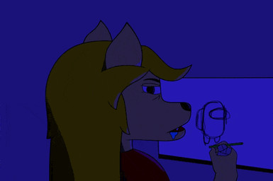 5_fingers anthro bandage blonde_hair bodily_fluids caleb_(magic_series) clothed clothing computer electronics fingers fur hair long_hair looking_at_viewer male open_mouth pencil_(object) saliva screen simple_background sitting solo tired tired_eyes writing_utensil furryfanatico14 ambient_among_us among_us innersloth bird_dog canid canine canis domestic_dog golden_retriever hunting_dog mammal retriever 2d_animation animated animated_gif digital_media_(artwork) frame_by_frame short_playtime sketch widescreen