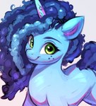 afro blue_body blue_hair blue_tail eyebrows eyelashes female feral freckles green_eyes hair horn looking_at_viewer pink_inner_ear simple_background smile solo tail unicorn_horn white_background ask-colorsound hasbro mlp_g5 my_little_pony mythology misty_brightdawn_(mlp) equid equine mammal mythological_creature mythological_equine unicorn 2022 absurd_res digital_media_(artwork) hi_res