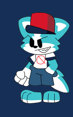 anthro male simple_background solo toony anonymous_artist unknown_artist friday_night_funkin' boyfriend_(fnf) canid canine mammal absurd_res alpha_channel hi_res