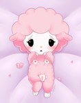 anthro blush breasts charming dakimakura female fur genitals nipples pink_body pink_fur pink_wool presenting presenting_pussy pussy solo wool_(fur) lesagna onegai_my_melody sanrio my_sweet_piano bovid caprine mammal sheep absurd_res dakimakura_design hi_res